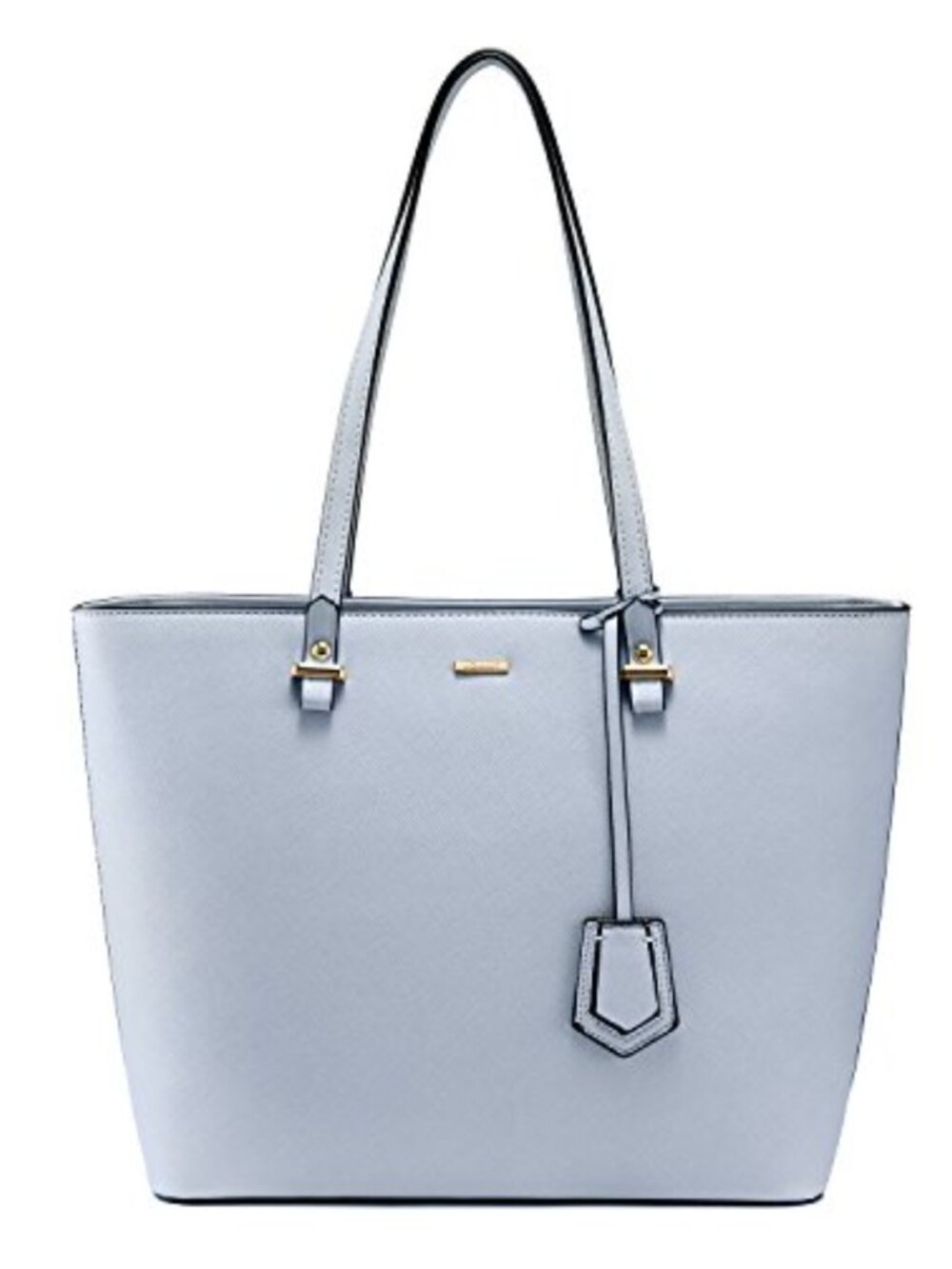 Cross-Textured Synthetic Leather Satchel Tote Bag Set 3pcs